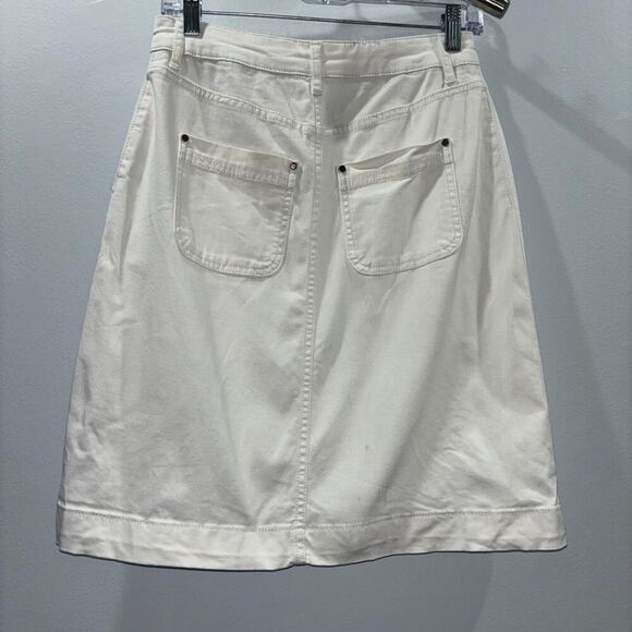 Boden White Denim A-Line Skirt – Size 4L - Picture 3 of 11